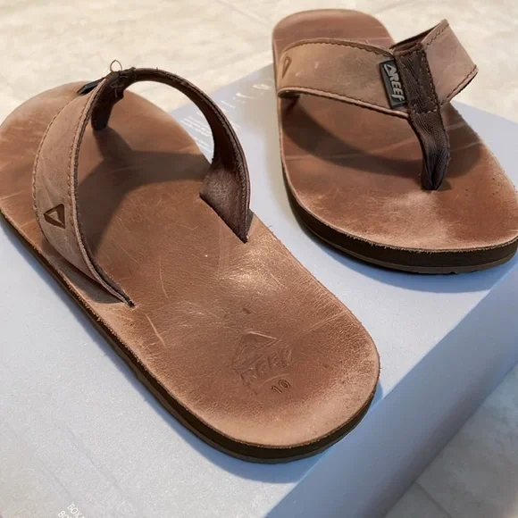 Reef leather smoothy flip flop men’s size 10 - Picture 6 of 11